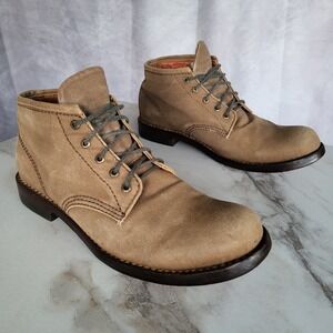 Als Attire Canvas Prison Boots Tan Men's Size 10 USA California Hand Made